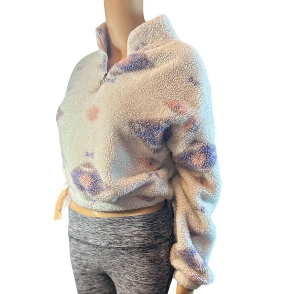 (5 for $25) SO 1/4 Zip White Sherpa Pullover in Girly Tribal Print Size Small - Picture 3 of 5